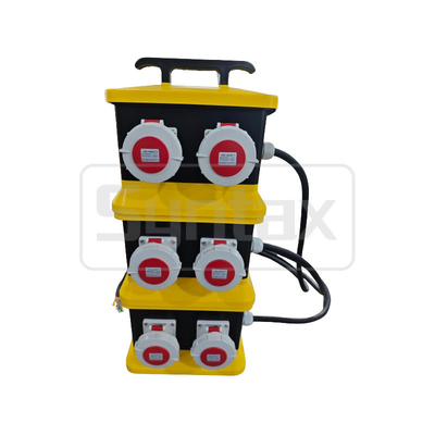 Syntax MZ12 PC Portable Distribution Box 4P 63A With 2m H07RN-F 5x10 Extension Cable Outdoors 308*238*277mm