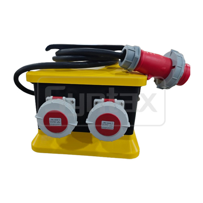 Syntax MZ12 PC Portable Distribution Box 4P 63A With 2m H07RN-F 5x10 Extension Cable Outdoors 308*238*277mm
