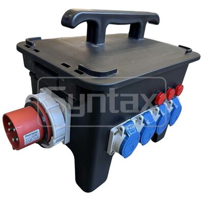 Syntax RB13 Portable Rubber Box 32A Three Phase IP44 Waterproof Outdoor Mains Distro Box For Live Event 345x250x311.5MM