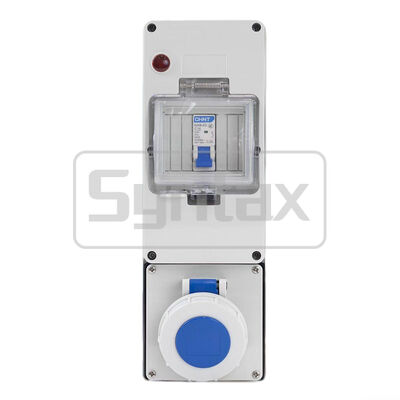 Syntax UBM316 IP66 Waterproof Industrial Socket Outlet Box with 16A 3P 220V and Nickel Plated Brass Contacts