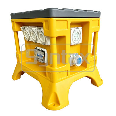 Syntax AU2 5P 63A 400V IP67 Waterproof Portable Distribution Box with HDPE Material for Temporary Power Distribution