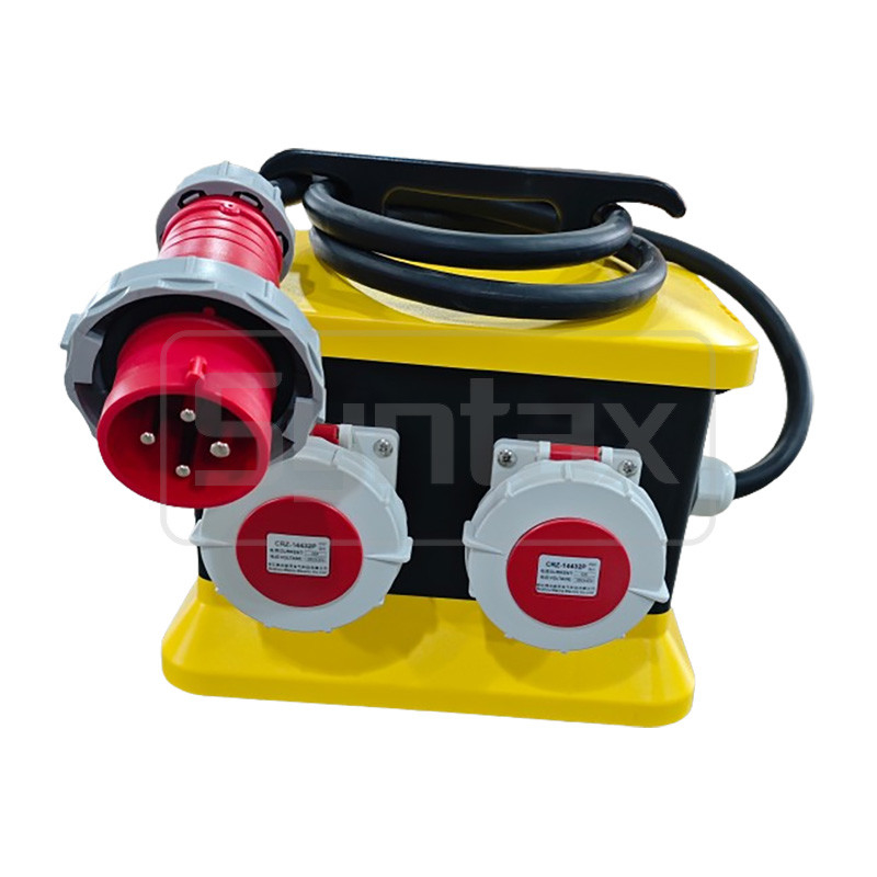 Syntax MZ12 PC Portable Distribution Box 4P 63A With 2m H07RN-F 5x10 Extension Cable Outdoors 308*238*277mm