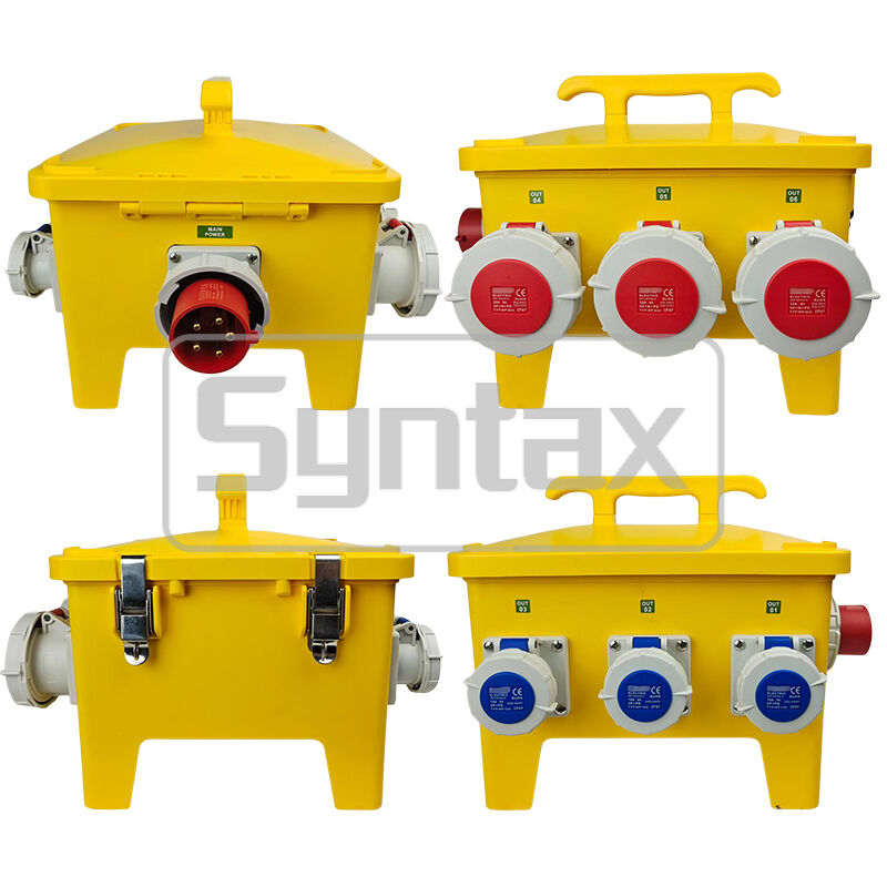 IP67 Waterproof Portable Power Distribution Board 63A/5P with Polycarbonate Resin Construction