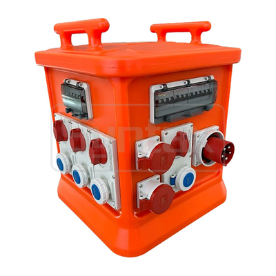 Syntaks MK2N 5P 63A Przenośna skrzynka dystrybucyjna materiał PE z 16Amp mechanicznie połączonymi i przełączonymi gniazdkami CEE
