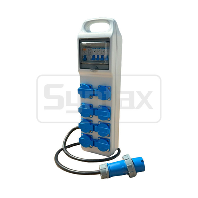 Syntax CT3 16A Rozdzielacz zasilania elektrycznego IP44 Pudełko dystrybucyjne z 8 gniazdkami Schuko 490*142*95mm