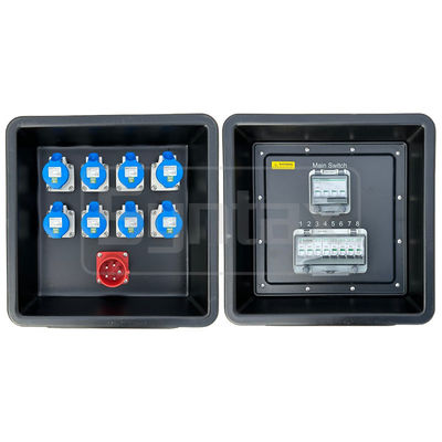 Syntax MD1 Trzyfazowa 32AMP HDPE Przenośna tablica dystrybucyjna IP67 Do zasilania elektrycznego 430x380x460mm
