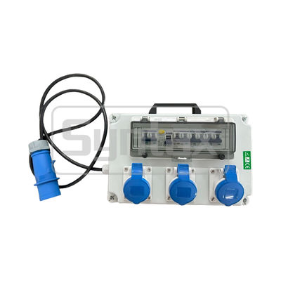 Syntax JS1 Wal Mounted Portable Power Distribution Box 32AMP Wykonany w PC Electric Grey Maintenance Box 220*340*150mm