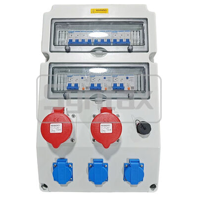 Skrzynka rozdzielcza naścienna Syntax CX4 63AMP Trójfazowa Czterożyłowa z gniazdami Mennekes i interfejsem sieciowym RJ45, stopień ochrony IP65