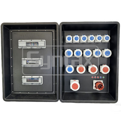 Rozdzielnica trójfazowa Syntax MD4 63AMP IP67 Wodoodporna przenośna płyta rozdziału z HDPE na imprezy sportowe FIFA w Katarze 630x430x900mm